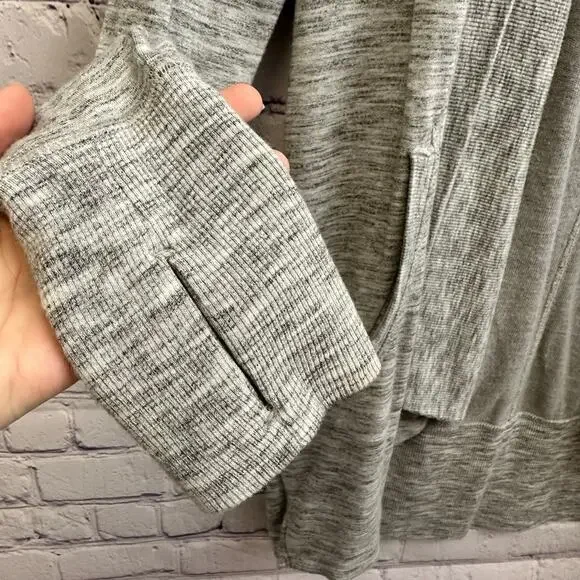 Athleta Pranayama Restore Wrap Open Cardigan Gray Small Pockets Cozy Cottage - Picture 2 of 7